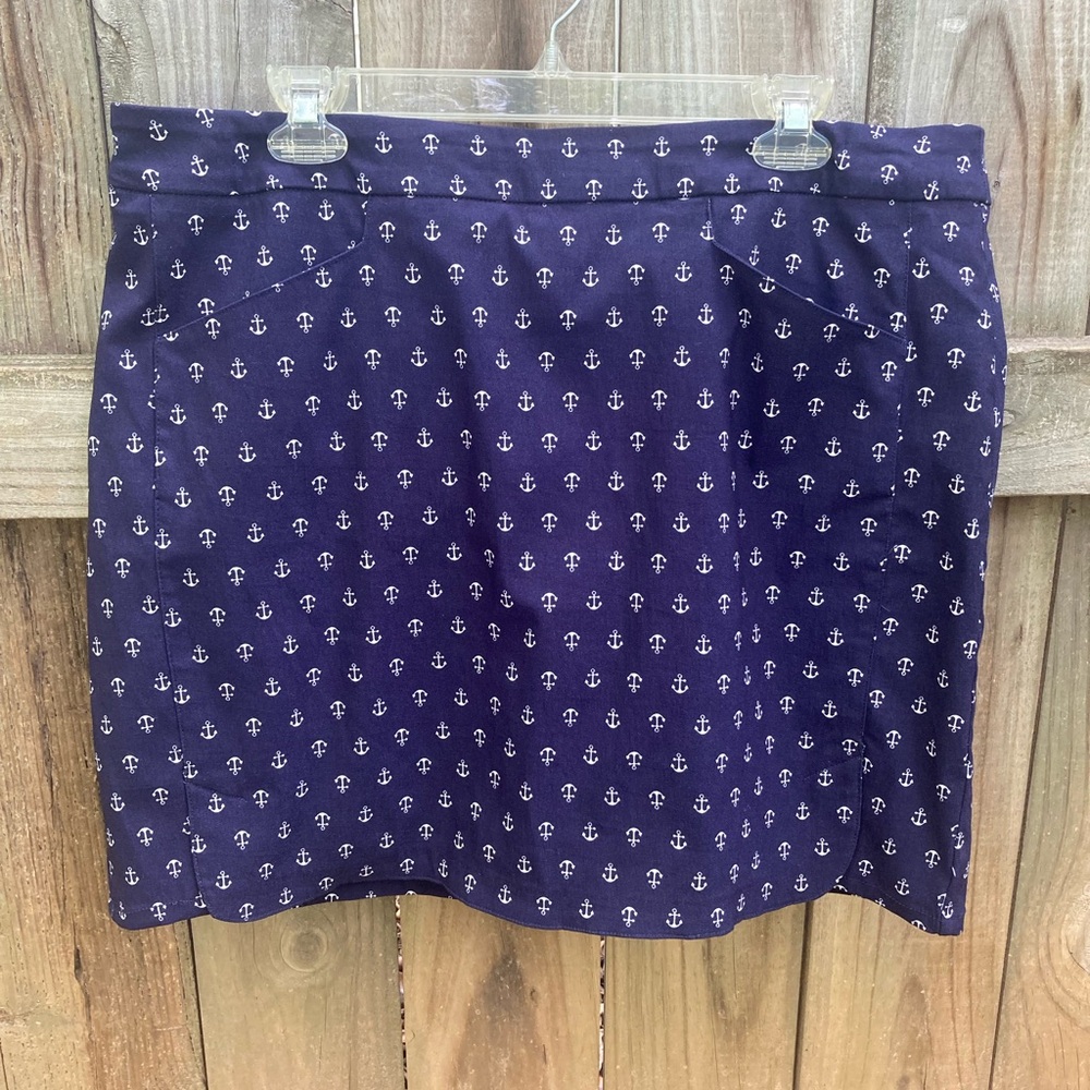 Kate Park blue anchor skirt